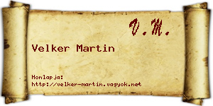 Velker Martin névjegykártya